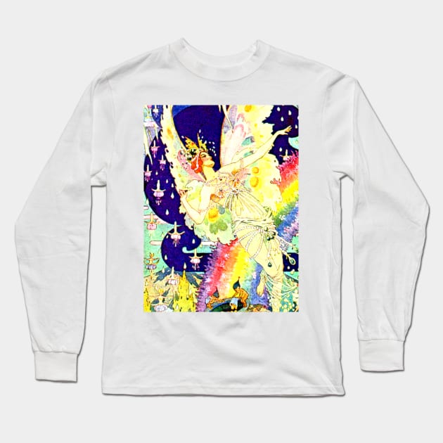 Vintage Fairy and rainbow Long Sleeve T-Shirt by The Witch's Wolf